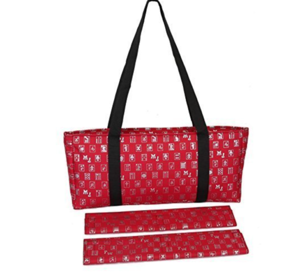 Red/Silver over the Shoulder MahJongg Soft Carrying Case